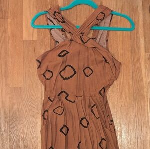 Elegant Brown Patterned Women's Dress